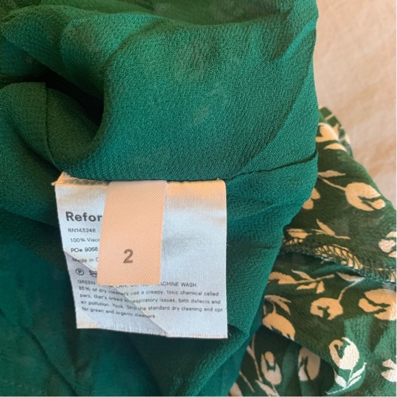 Reformation Green Floral Mini Dress - Picture 10 of 16